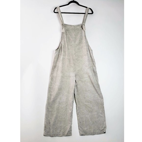 Zara Pants - Zara Linen Blend Wide Leg Knot Strap Overall Jumpsuit L